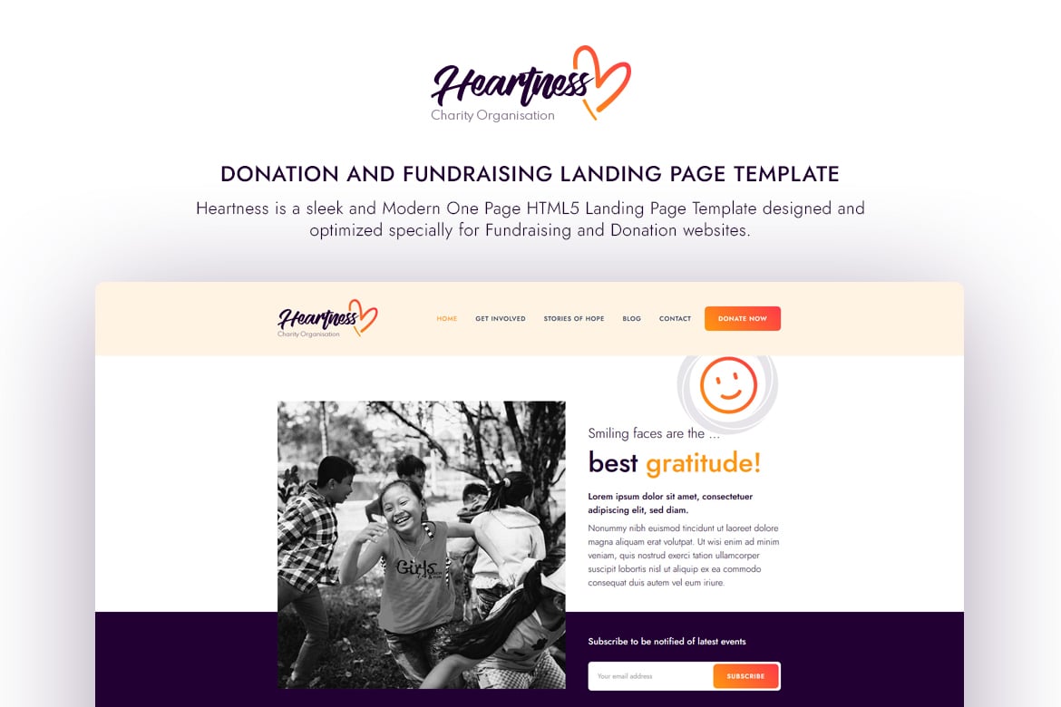 Heartness - Template Website untuk Penggalangan Dana dan Donasi yang Menarik