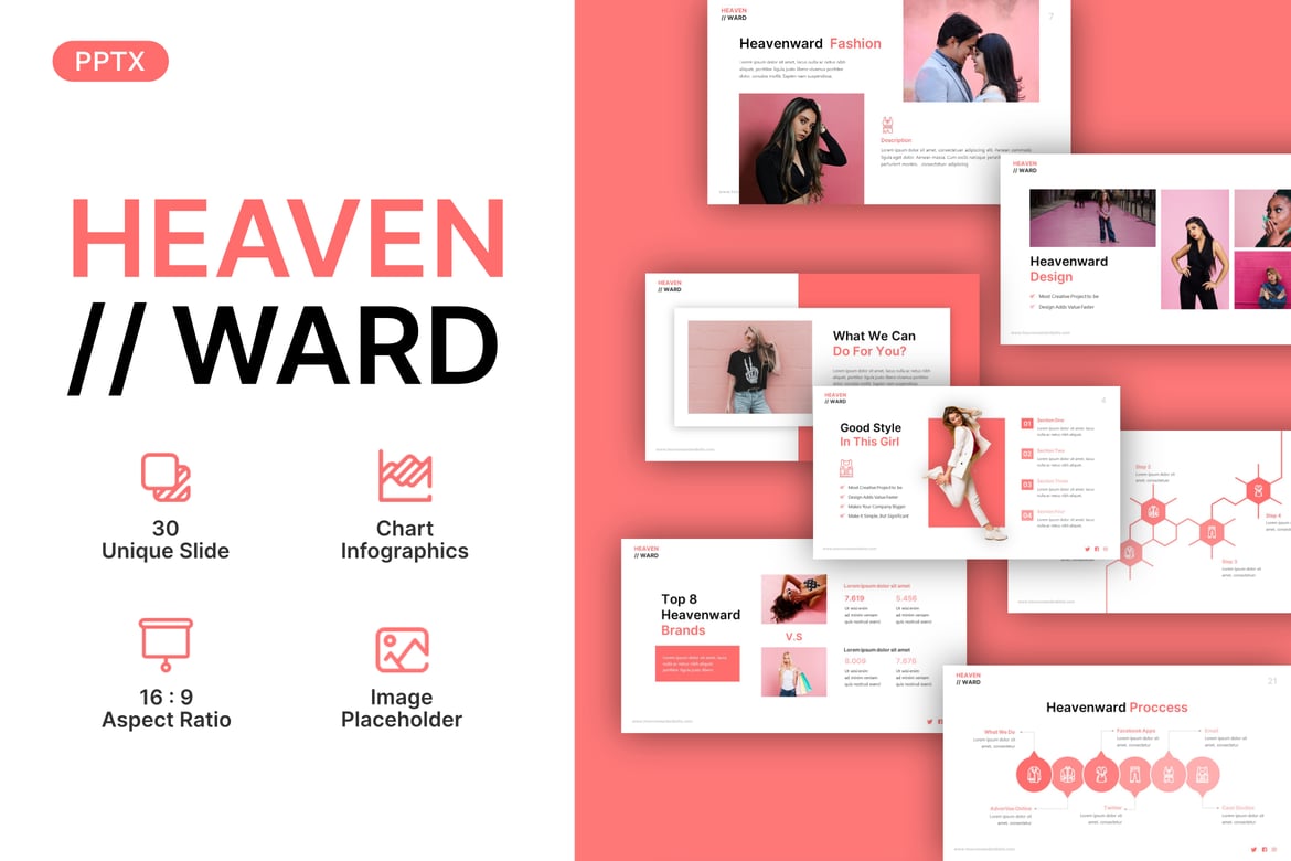 Template Powerpoint Fashion Heavenward yang Menarik