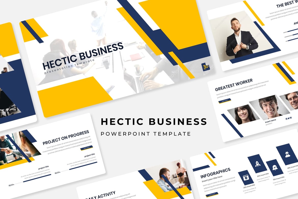 Template Powerpoint Bisnis Dinamis untuk Presentasi Profesional