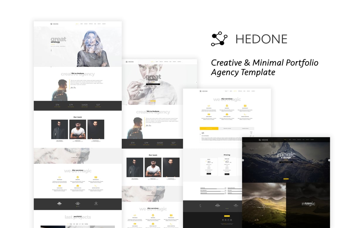 Hedone - Template Website Portofolio Kreatif yang Bersih dan Menarik