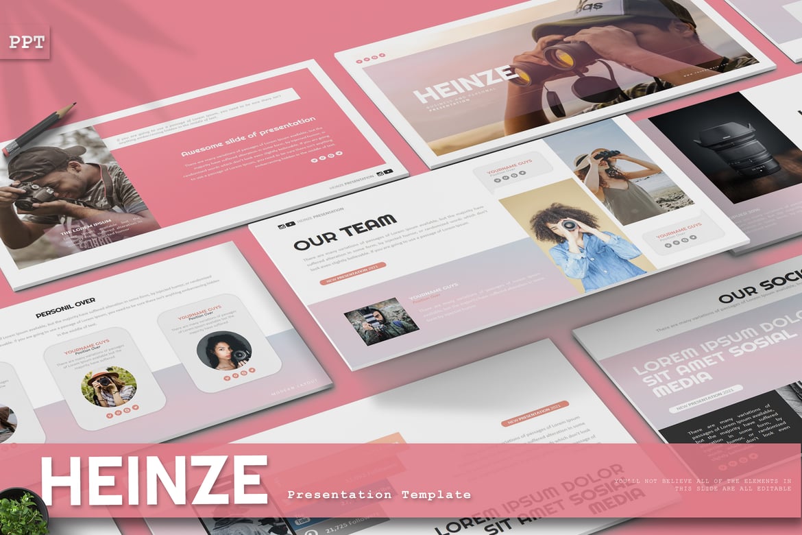 Template Powerpoint Heinze - Solusi Presentasi Kreatif dan Profesional