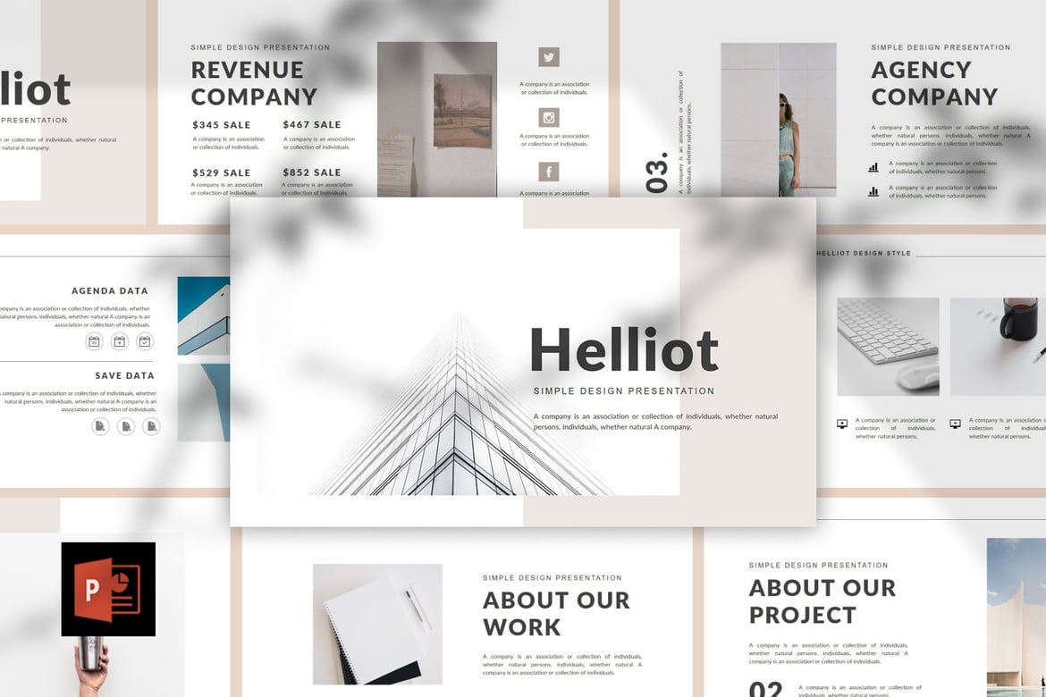 Helliot - Template PowerPoint Modern dan Kreatif