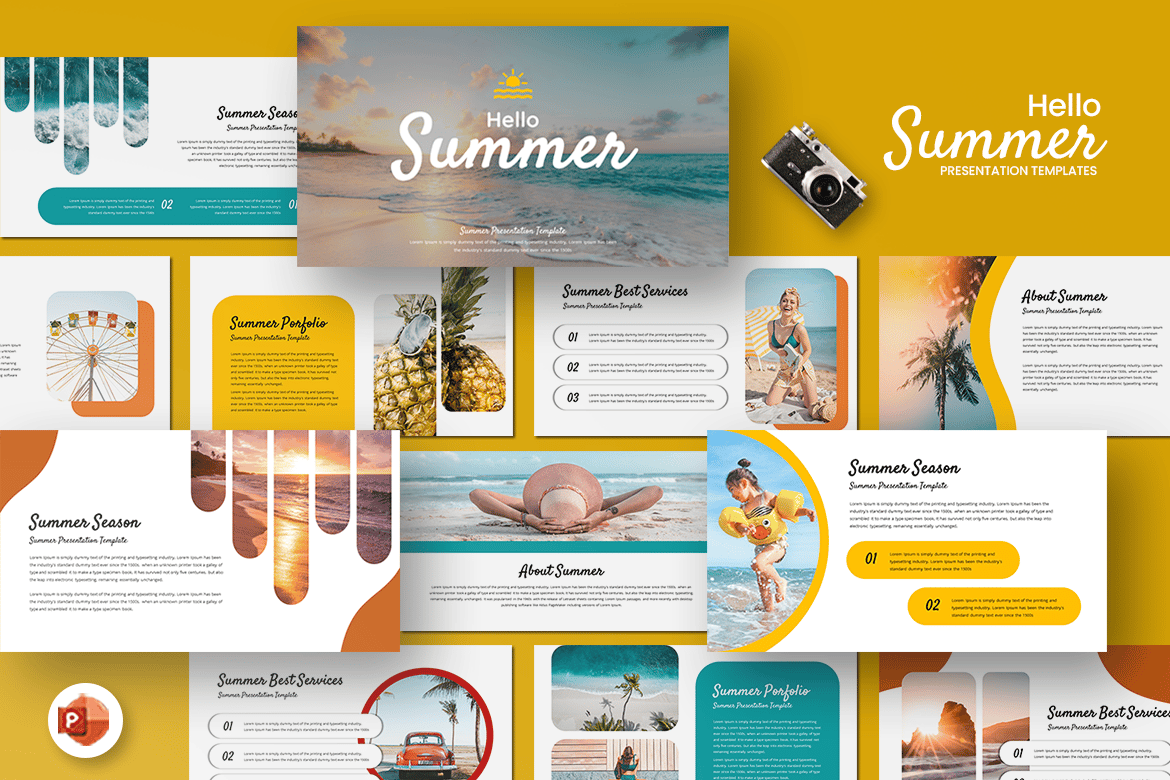 Template PowerPoint Musim Panas yang Menarik dan Profesional