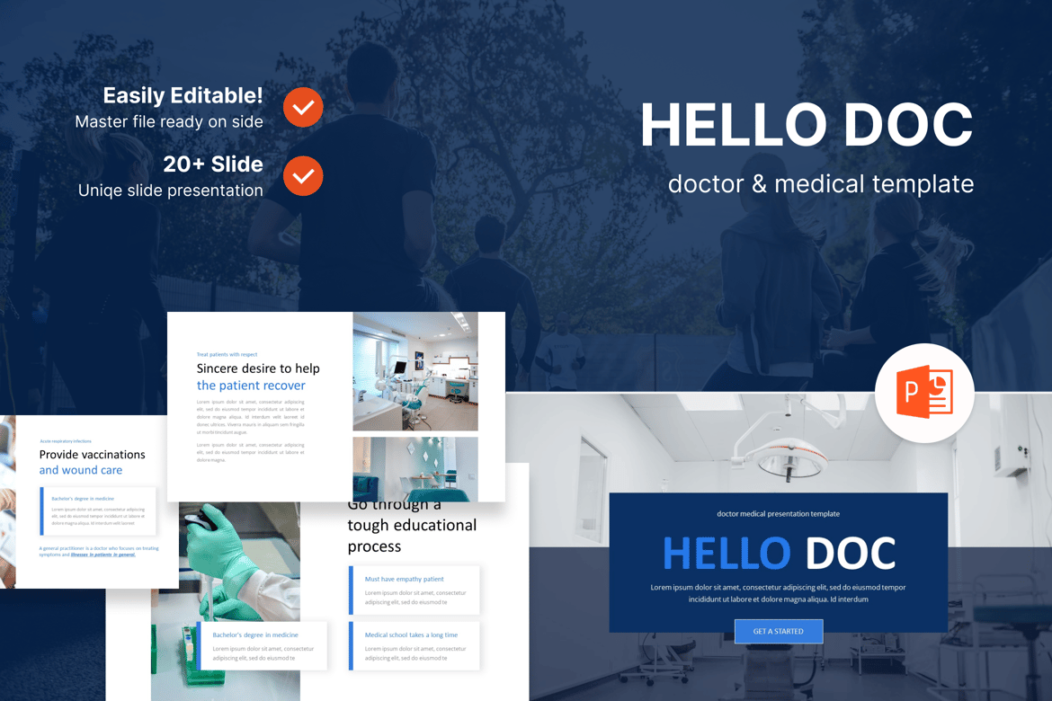 Template Presentasi Medis Hello_Doc – Powerpoint yang Profesional dan Menarik