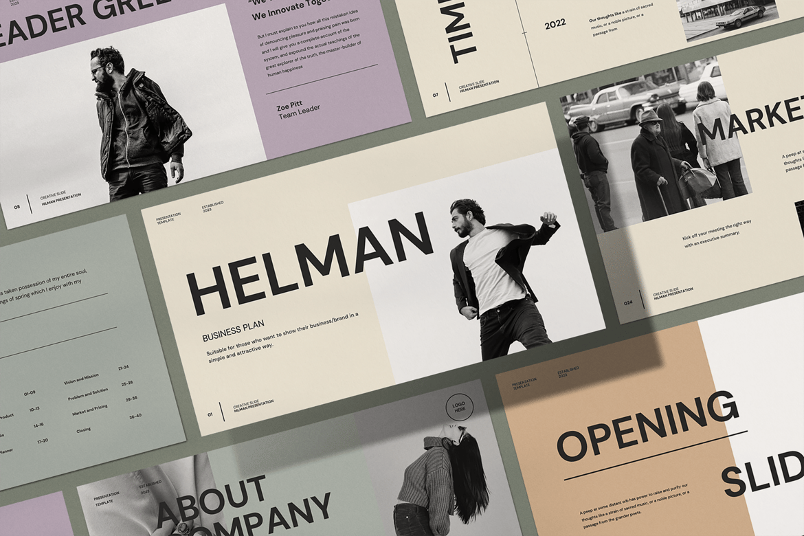 Template Presentasi Bisnis Helman - Powerpoint Modern