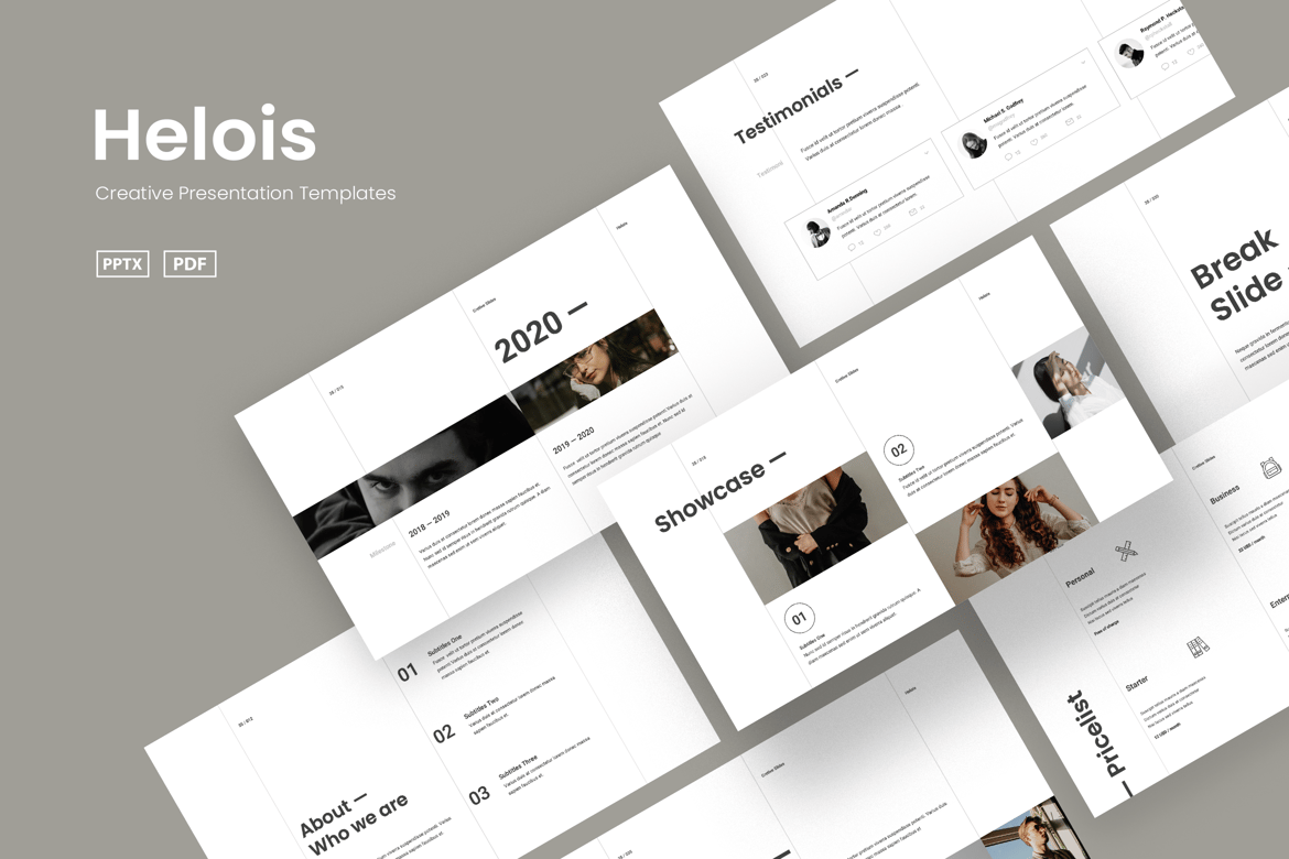 Template Presentasi Powerpoint Helois yang Kreatif dan Modern