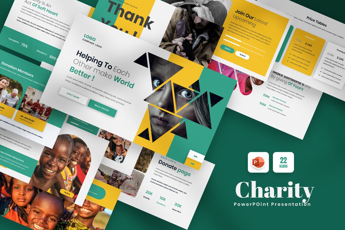 Template Presentasi PowerPoint untuk Charity yang Menarik dan Profesional