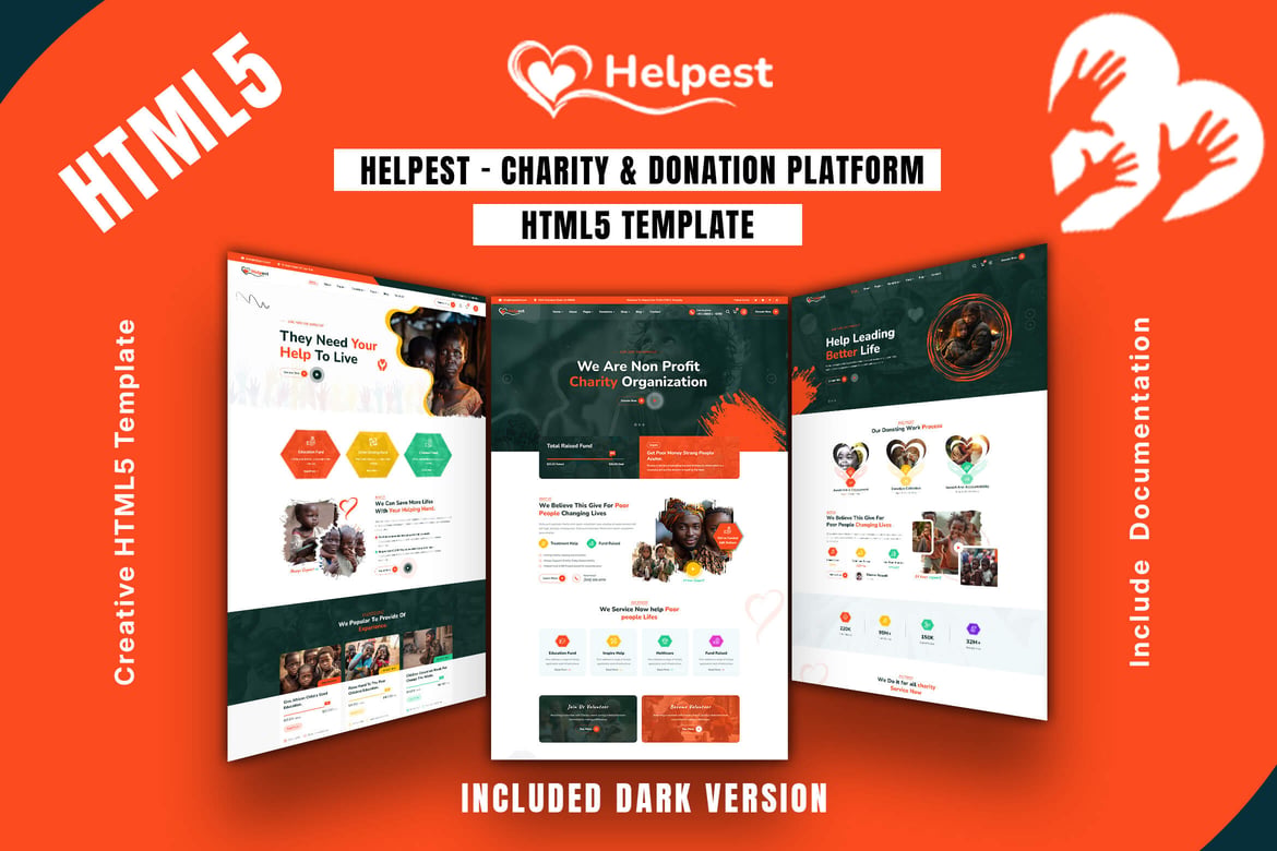 Helpest - Template Website Amal & Donasi yang Modern dan Responsif