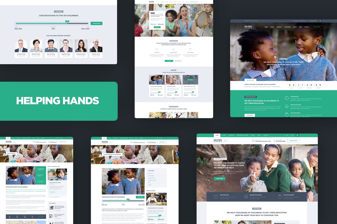 Template Website Amal - Helping Hands untuk Donasi dan Penggalangan Dana