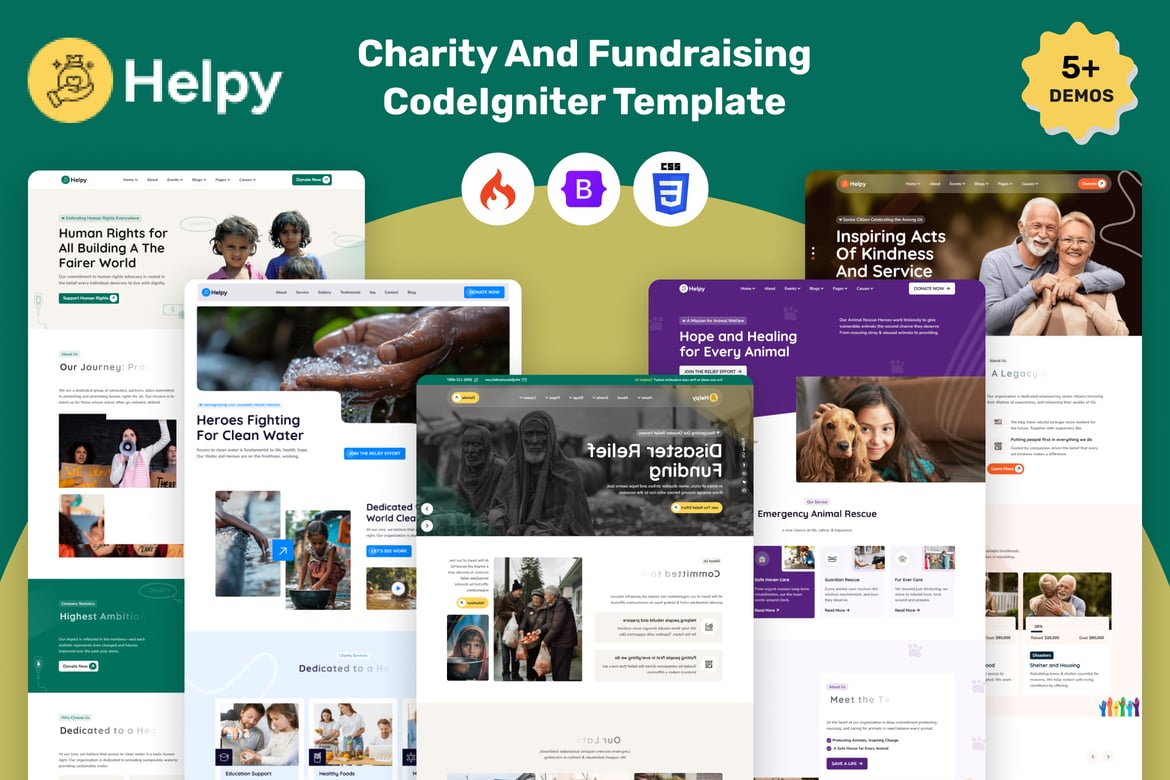 Helpy - Template Website Amal dan Penggalangan Dana berbasis CodeIgniter