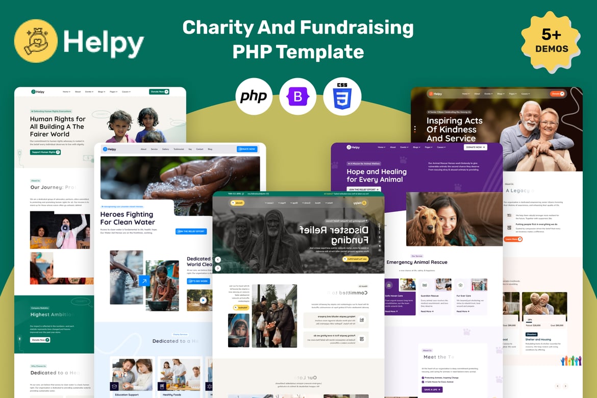 Helpy - Template Website PHP untuk Donasi dan Penggalangan Dana