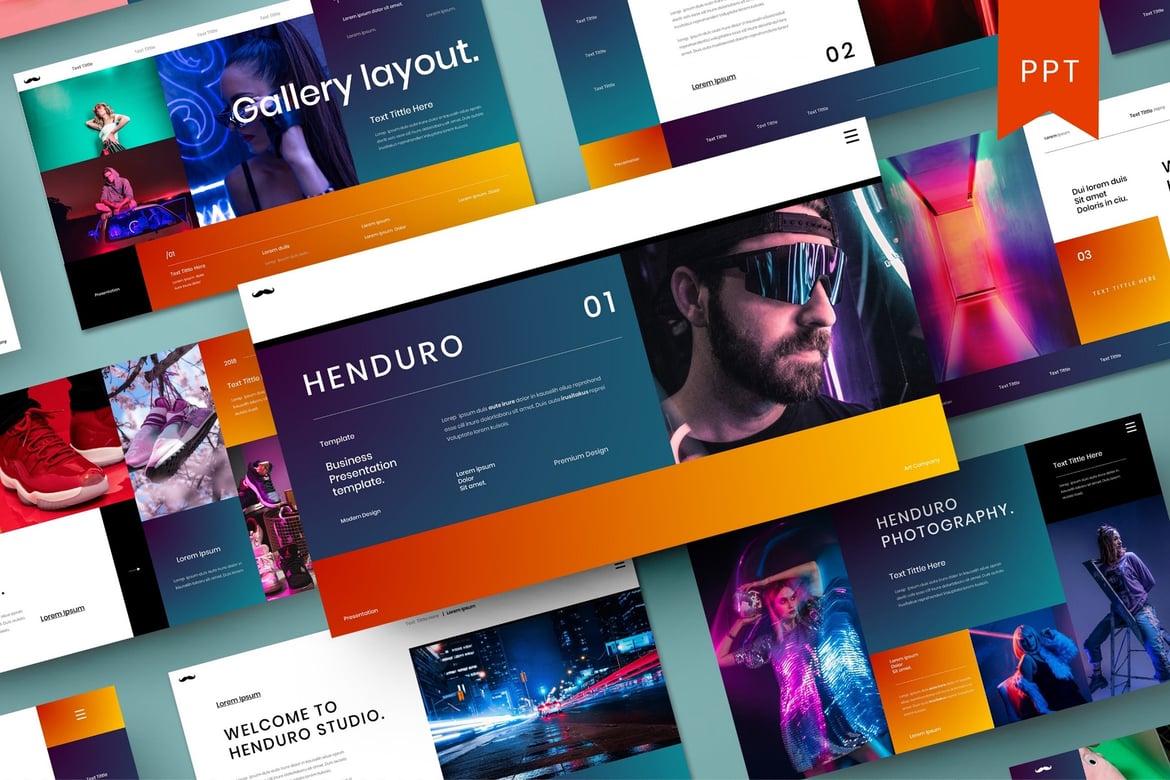 Henduro – Template PowerPoint Bisnis yang Menarik