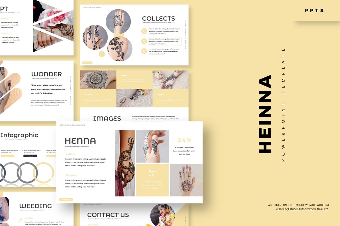 Template Presentasi PowerPoint Henna - Desain Menarik untuk Segala Kebutuhan