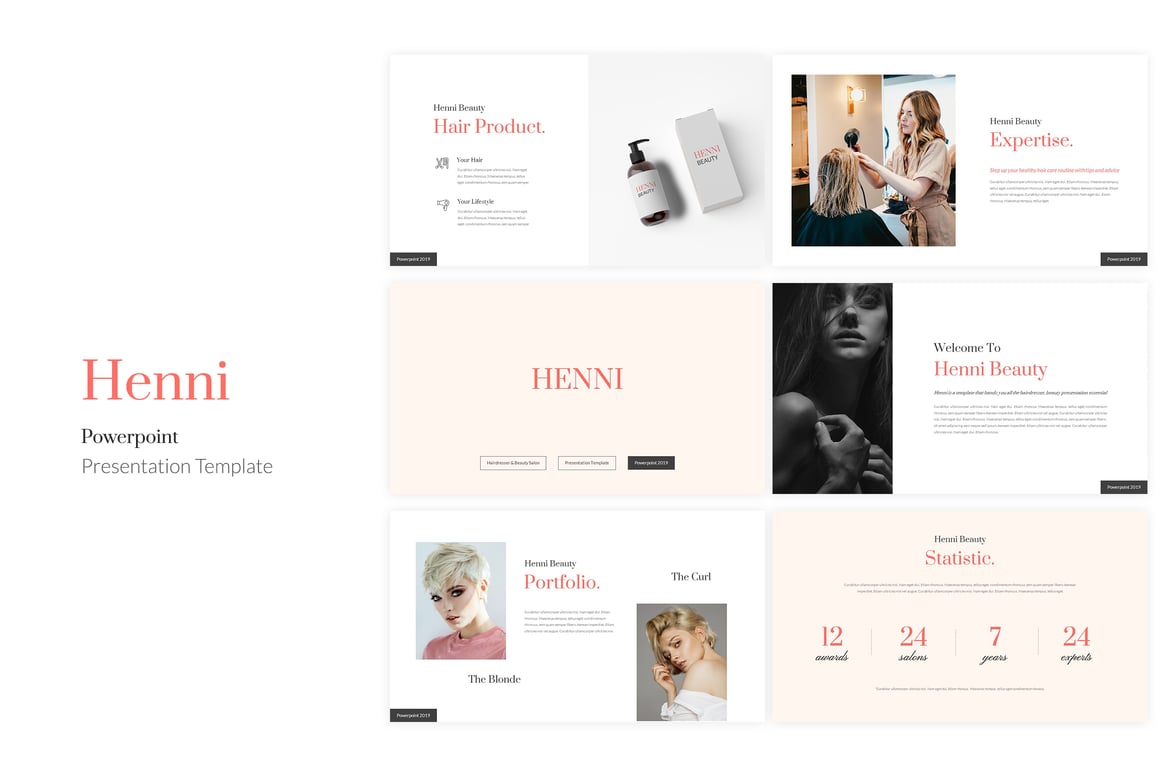 Template Powerpoint Henni - Presentasi Salon Kecantikan yang Menawan