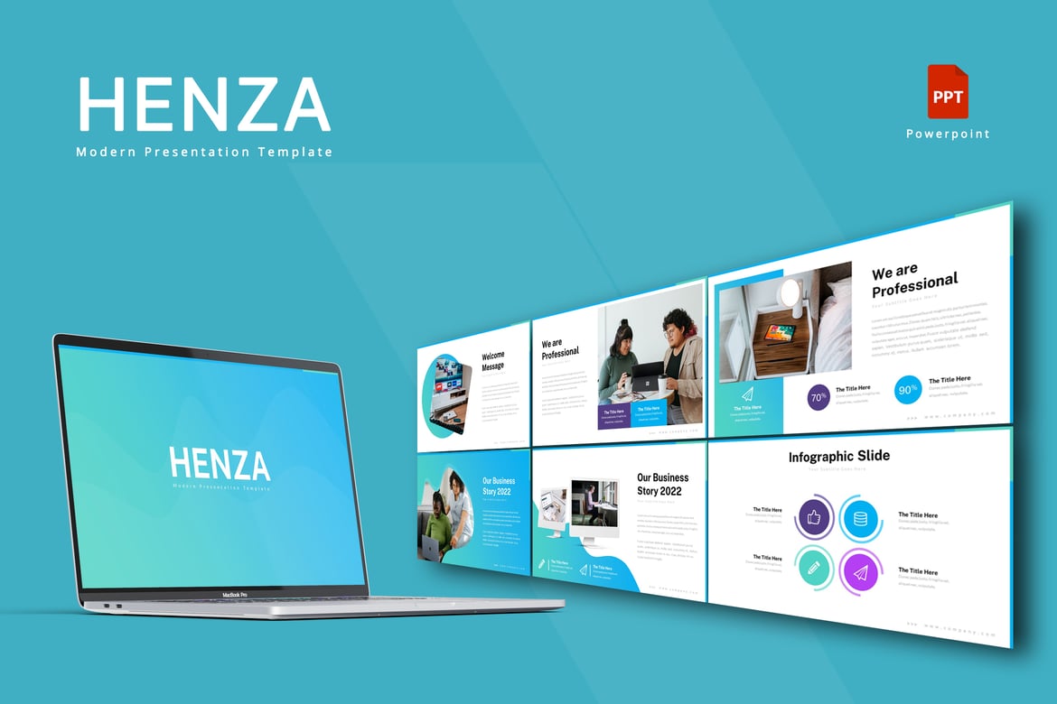Henza - Template Powerpoint Serbaguna yang Menarik
