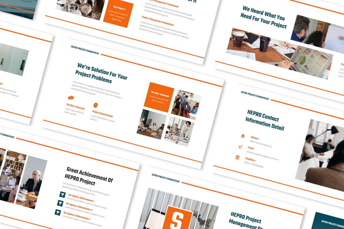 Template Presentasi PowerPoint Hepro untuk Manajemen Proyek yang Efektif