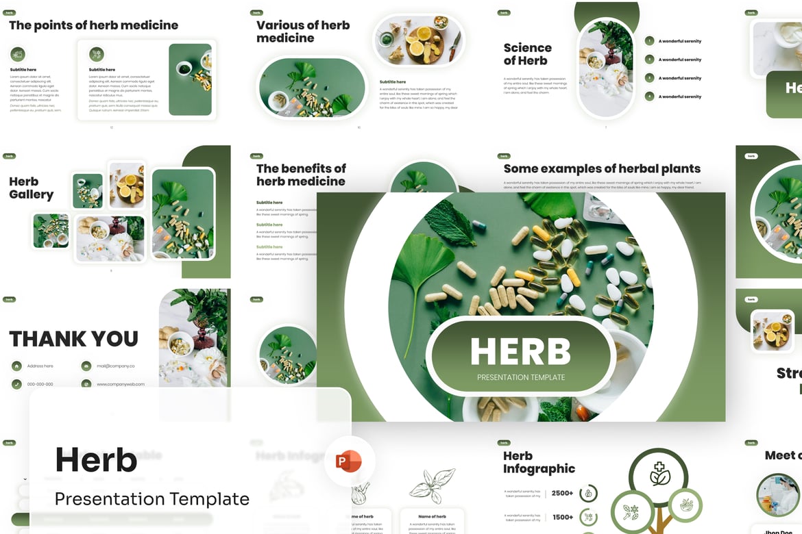 Template PowerPoint Herbal yang Menarik dan Profesional