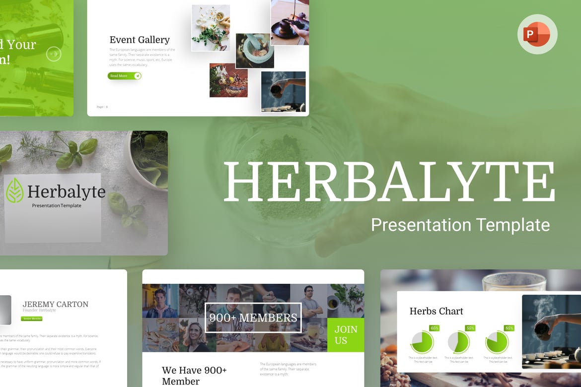 Template Presentasi Medis Herbalyte yang Modern dan Elegan