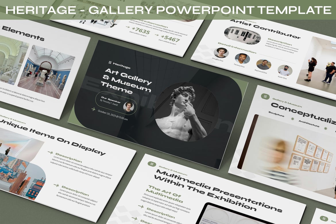Template PowerPoint Galeri Warisan yang Menakjubkan