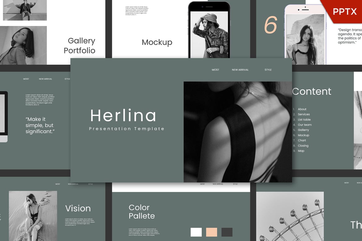 Template PowerPoint Herlina yang Menarik dan Profesional