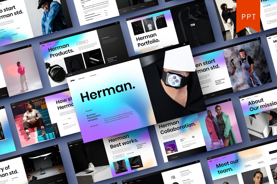 Herman – Template PowerPoint Bisnis yang Menarik