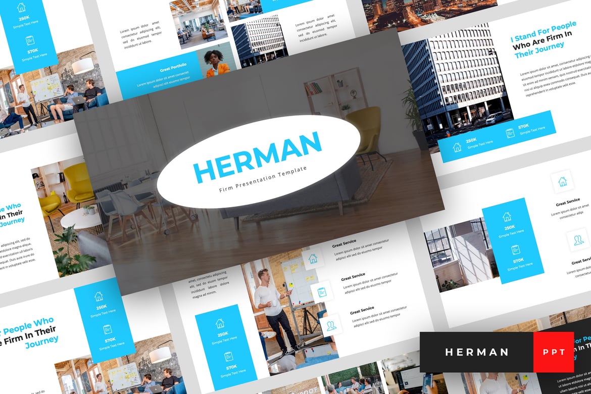 Template Presentasi PowerPoint Herman - Solusi Profesional untuk Bisnis Anda