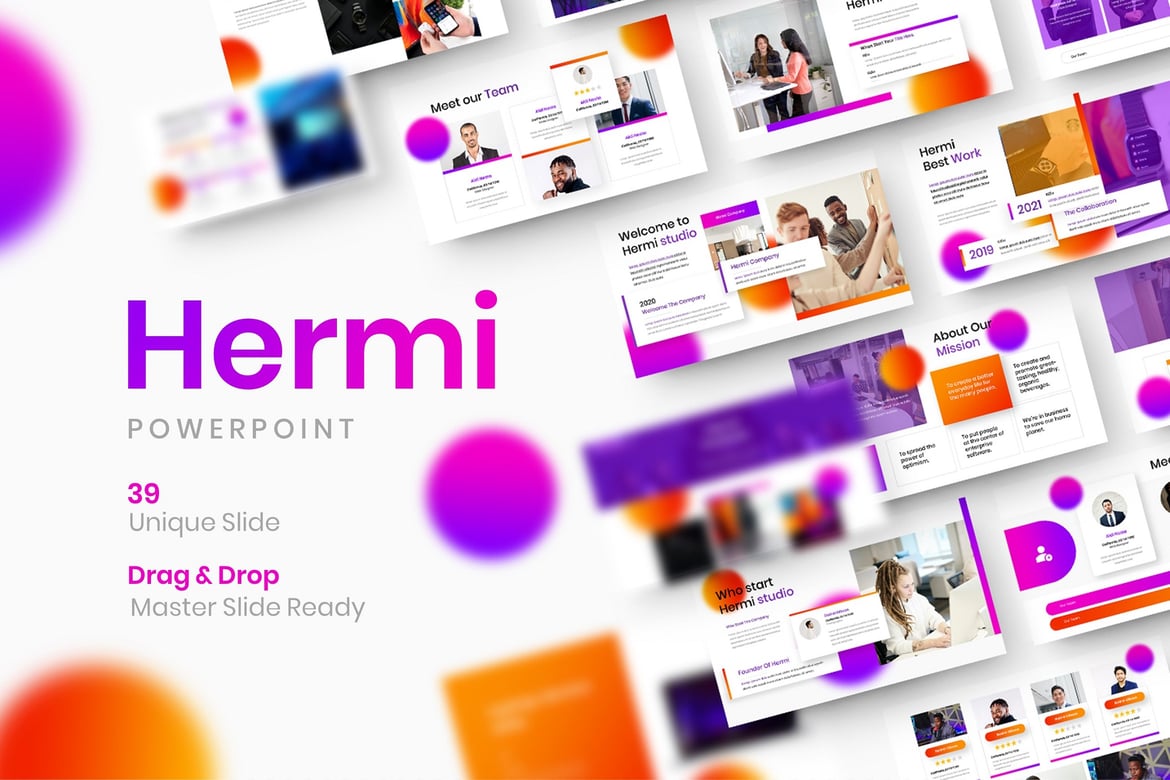 Hermi – Template PowerPoint Bisnis yang Menarik