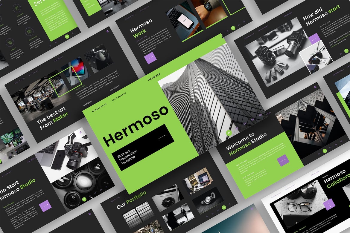 Template Presentasi PowerPoint Hermoso yang Menawan