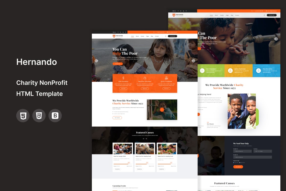 Hernando - Template Website Amal untuk Organisasi Non-Profit