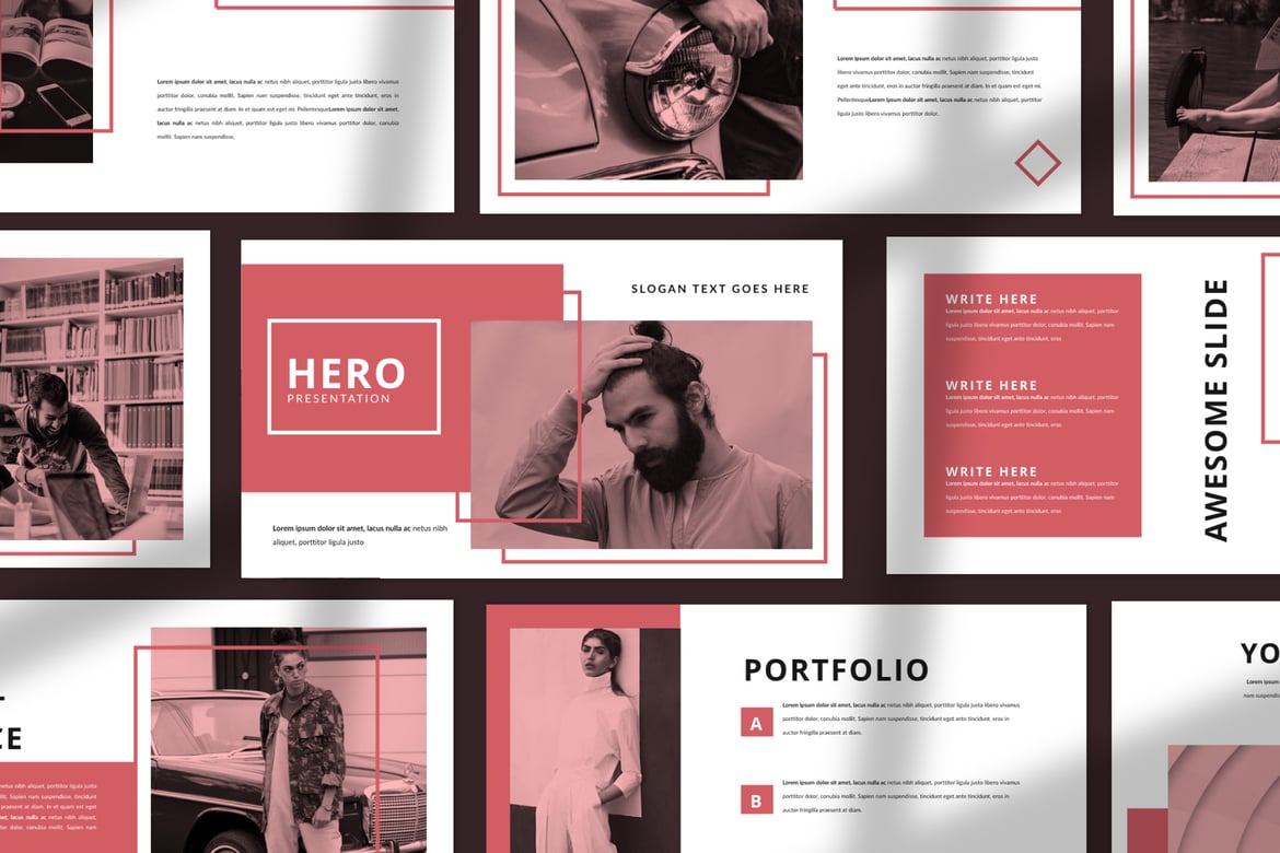 HERO - Template PowerPoint Bisnis yang Kreatif dan Modern