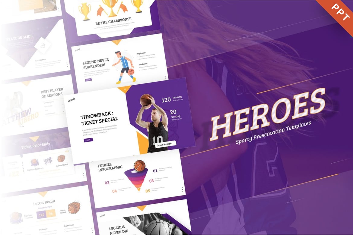 Template PowerPoint Kreatif untuk Presentasi Olahraga dan Bisnis