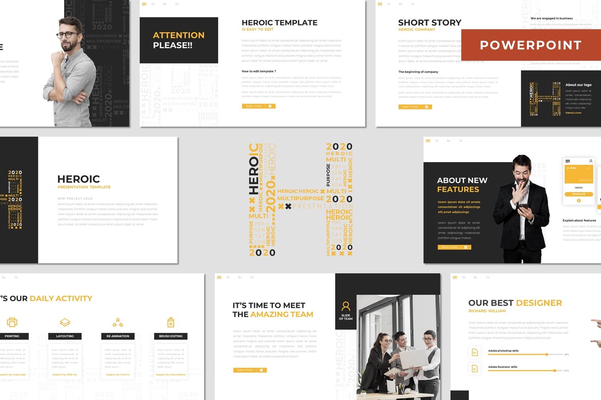 Template PowerPoint Heroik - Solusi Presentasi Serbaguna