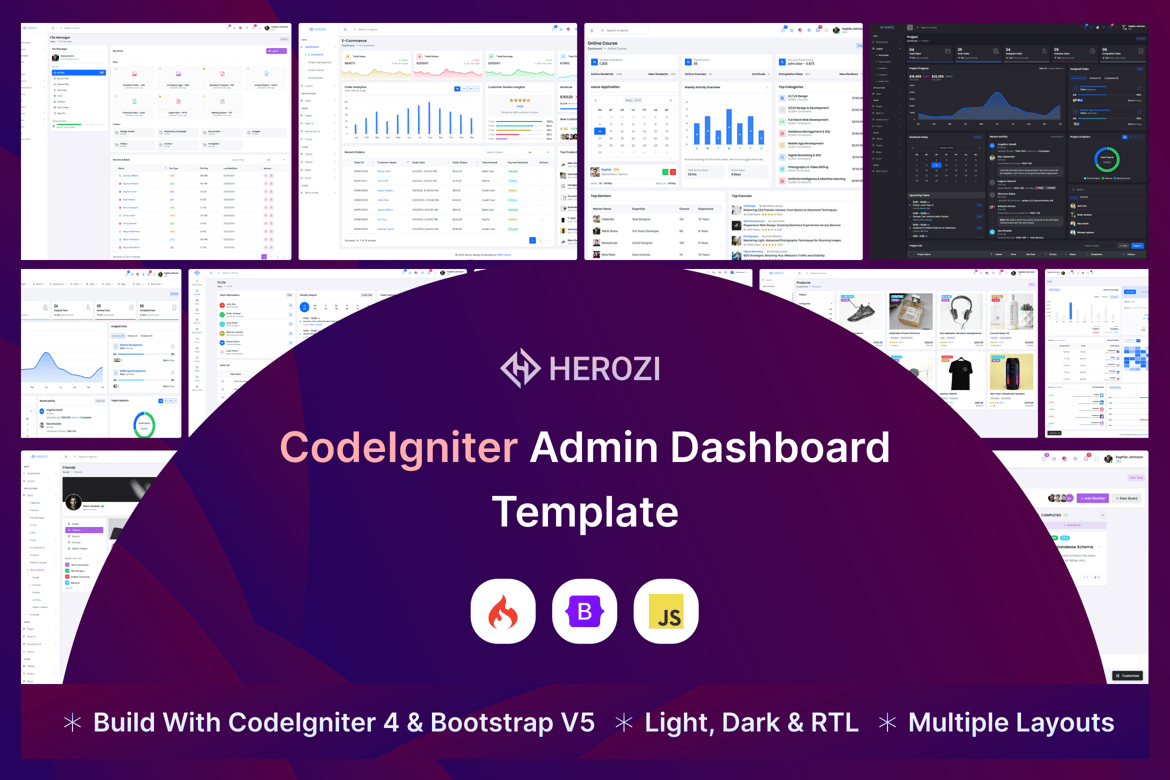 Herozi - Template Website Dashboard Admin CodeIgniter Modern dan Fleksibel