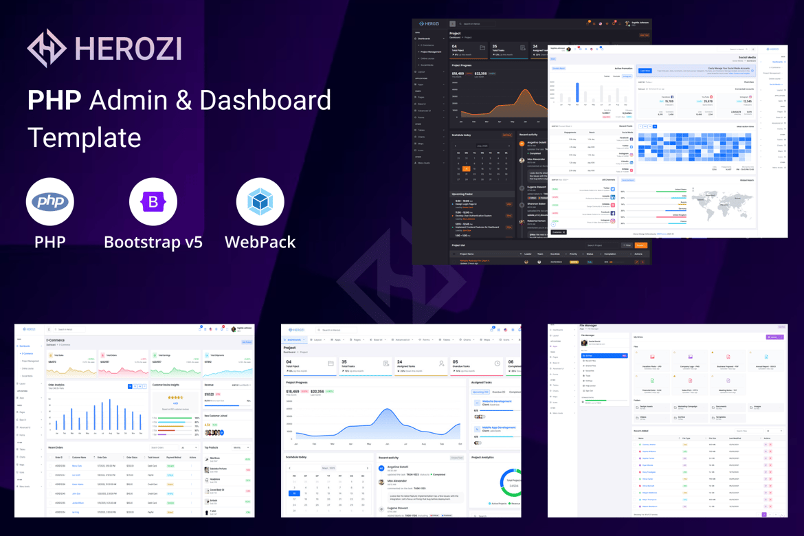 Herozi - Template Admin & Dashboard PHP yang Modern dan Fleksibel