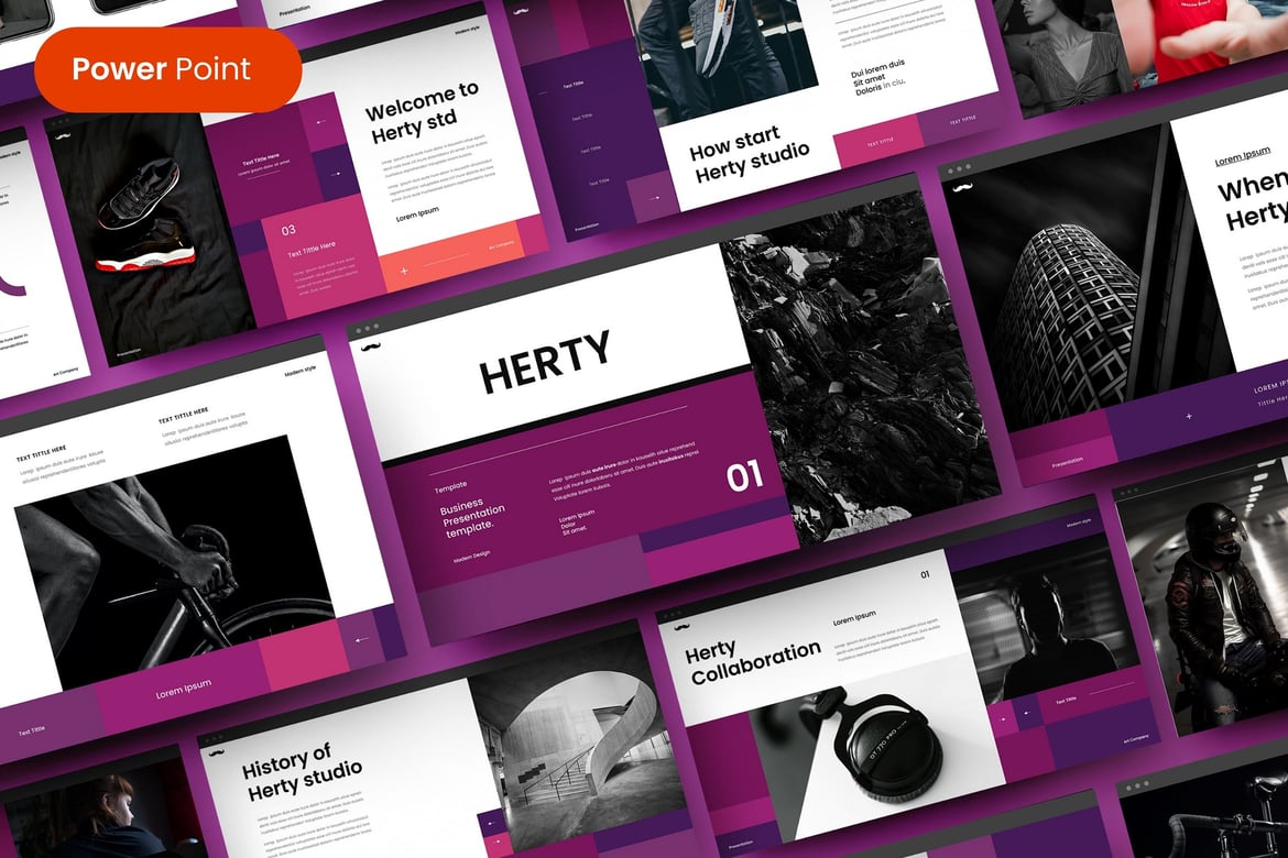 Herty – Template PowerPoint Bisnis yang Menarik