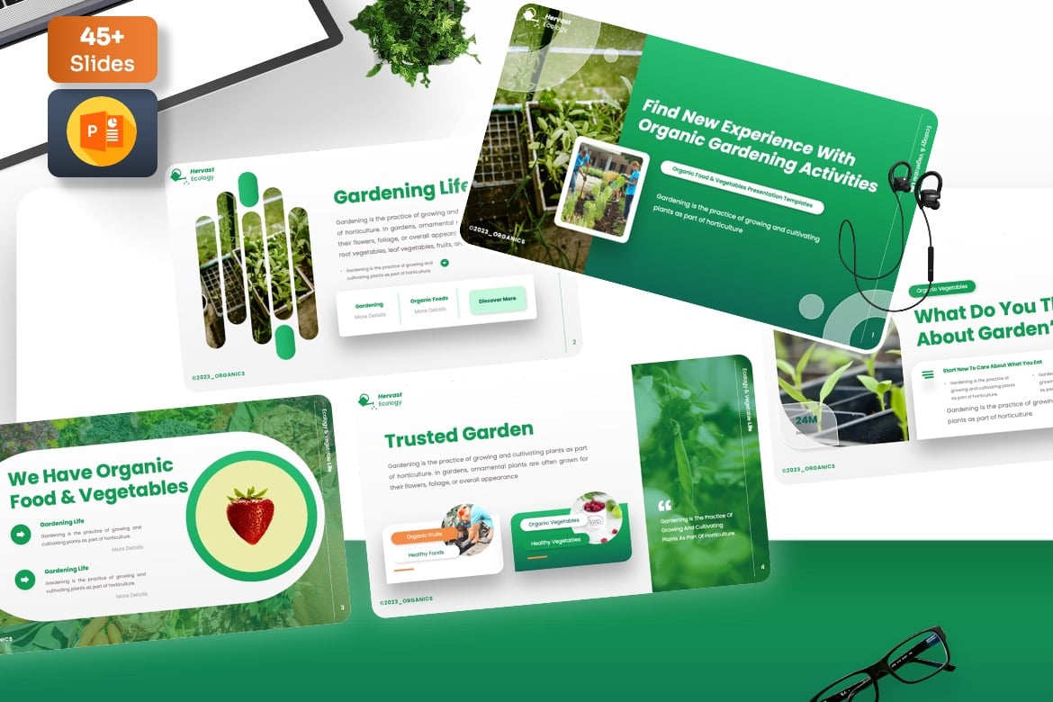 Hervast - Template Powerpoint Organik yang Menarik
