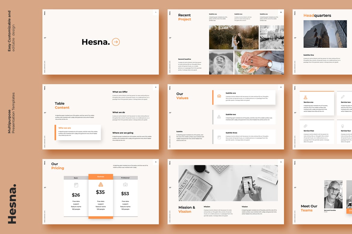 Template Powerpoint Hesna - Solusi Presentasi Serbaguna