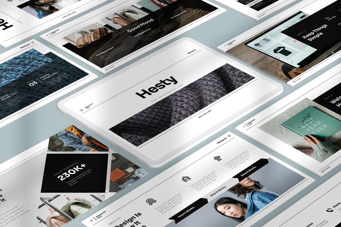 Template Presentasi PowerPoint Hesty yang Menarik dan Fleksibel