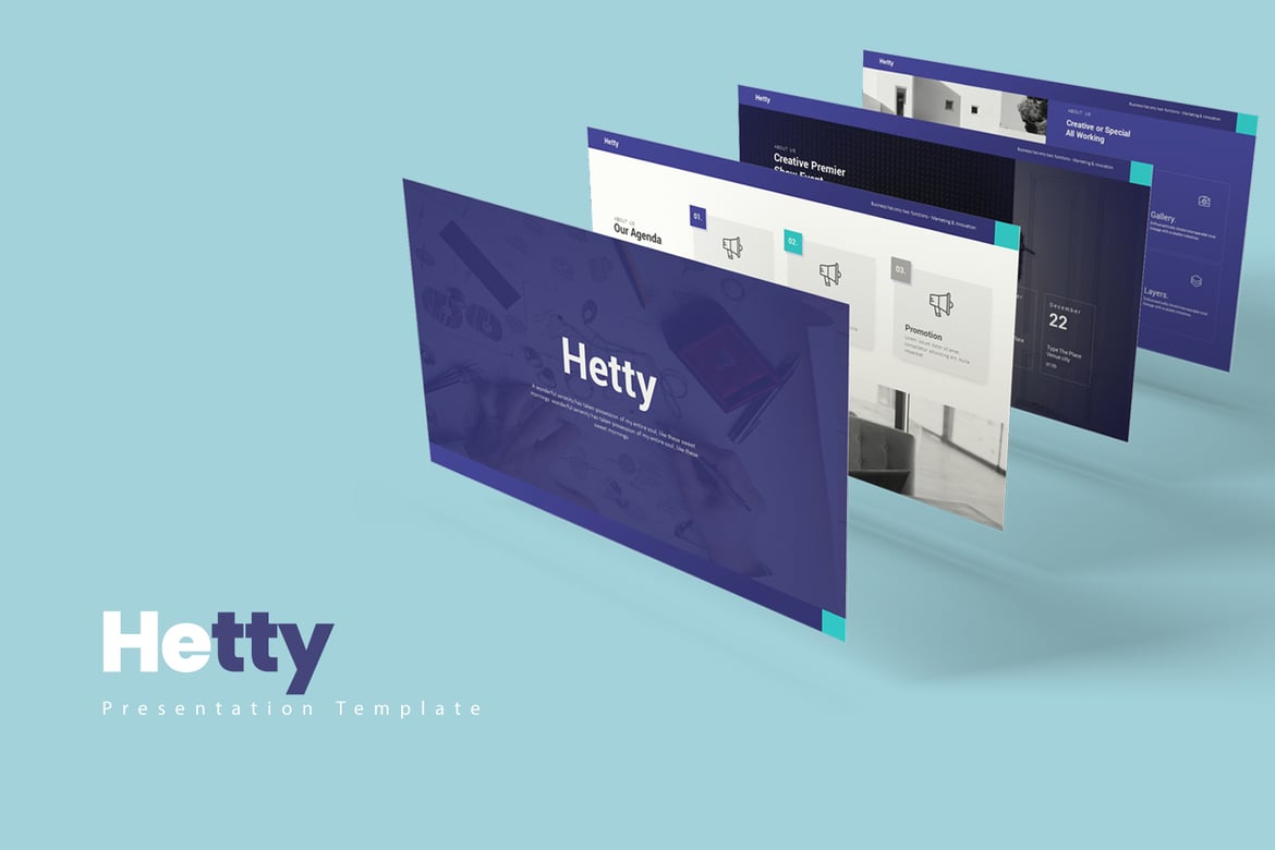 Template PowerPoint Hetty yang Menawan dan Serbaguna