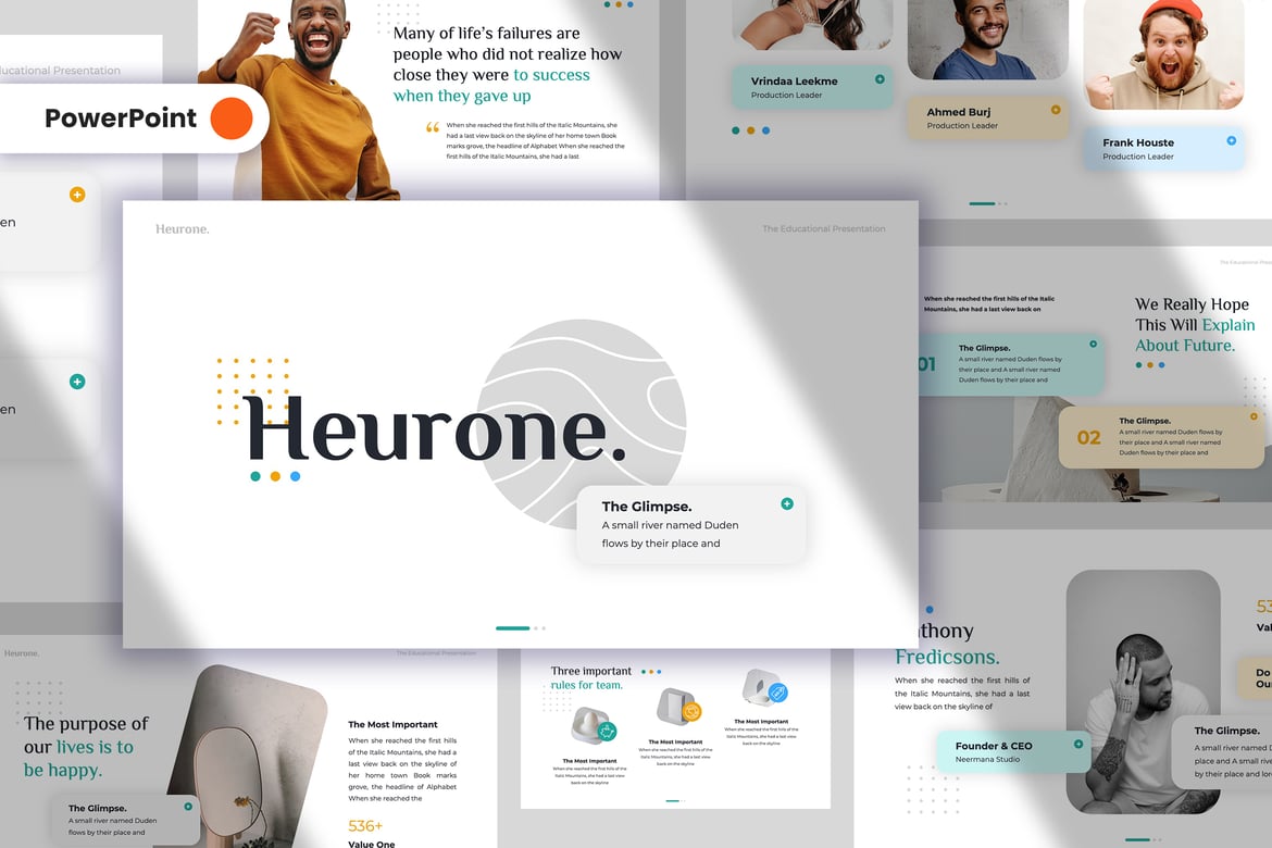 Template Presentasi PowerPoint Heurone yang Modern dan Fleksibel