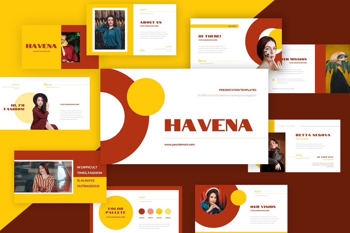 Template Presentasi Powerpoint Hevana – Modern dan Kreatif