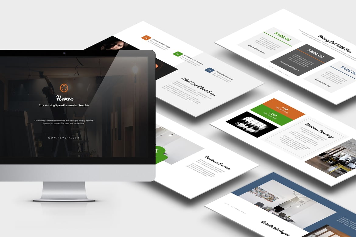 Hevera: Template PowerPoint untuk Ruang Kerja Bersama yang Menginspirasi