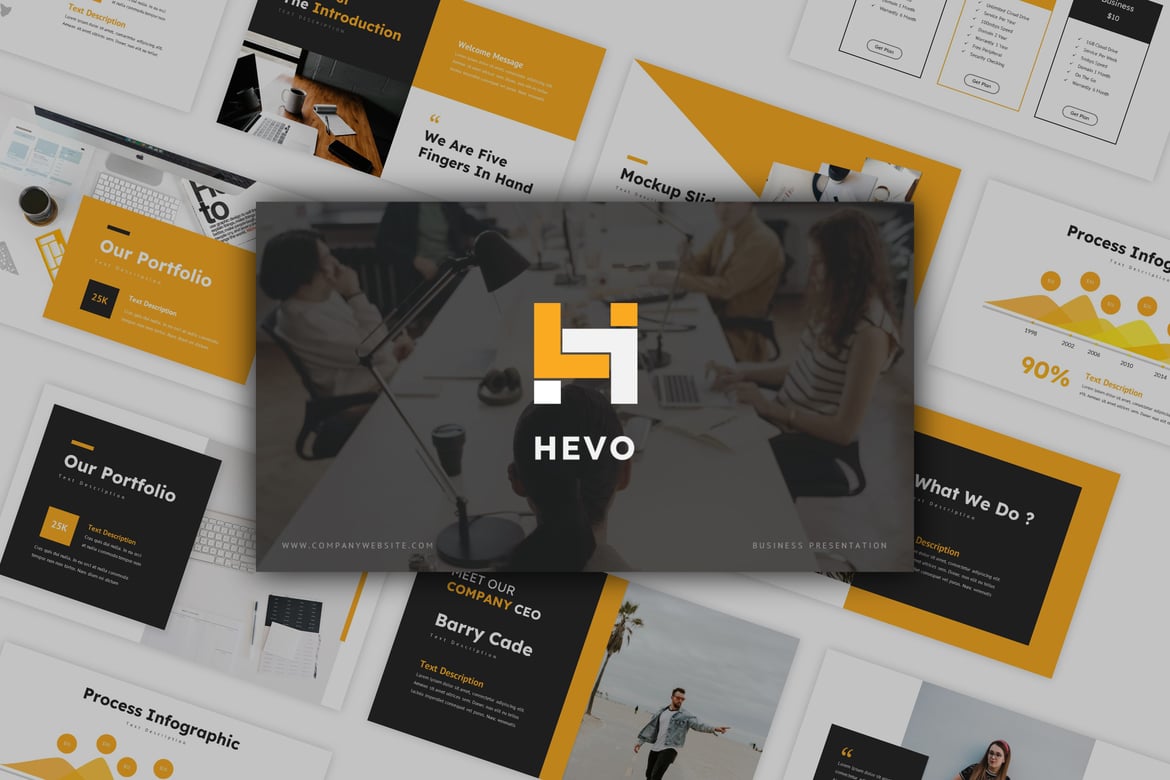 Hevo - Template PowerPoint Bisnis yang Menarik