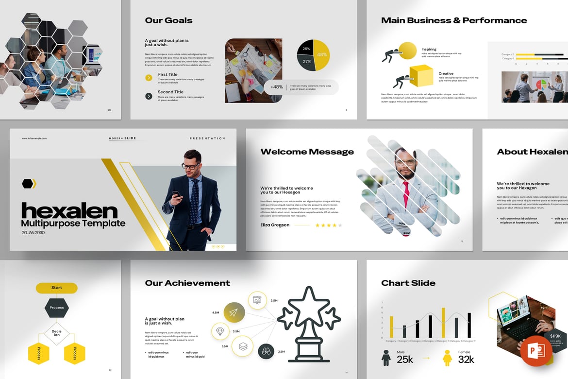 Template PowerPoint Hexalen: Presentasi Profesional dan Menarik