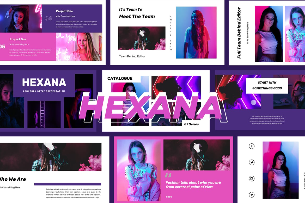 Hexana - Template Powerpoint Modern dan Kreatif
