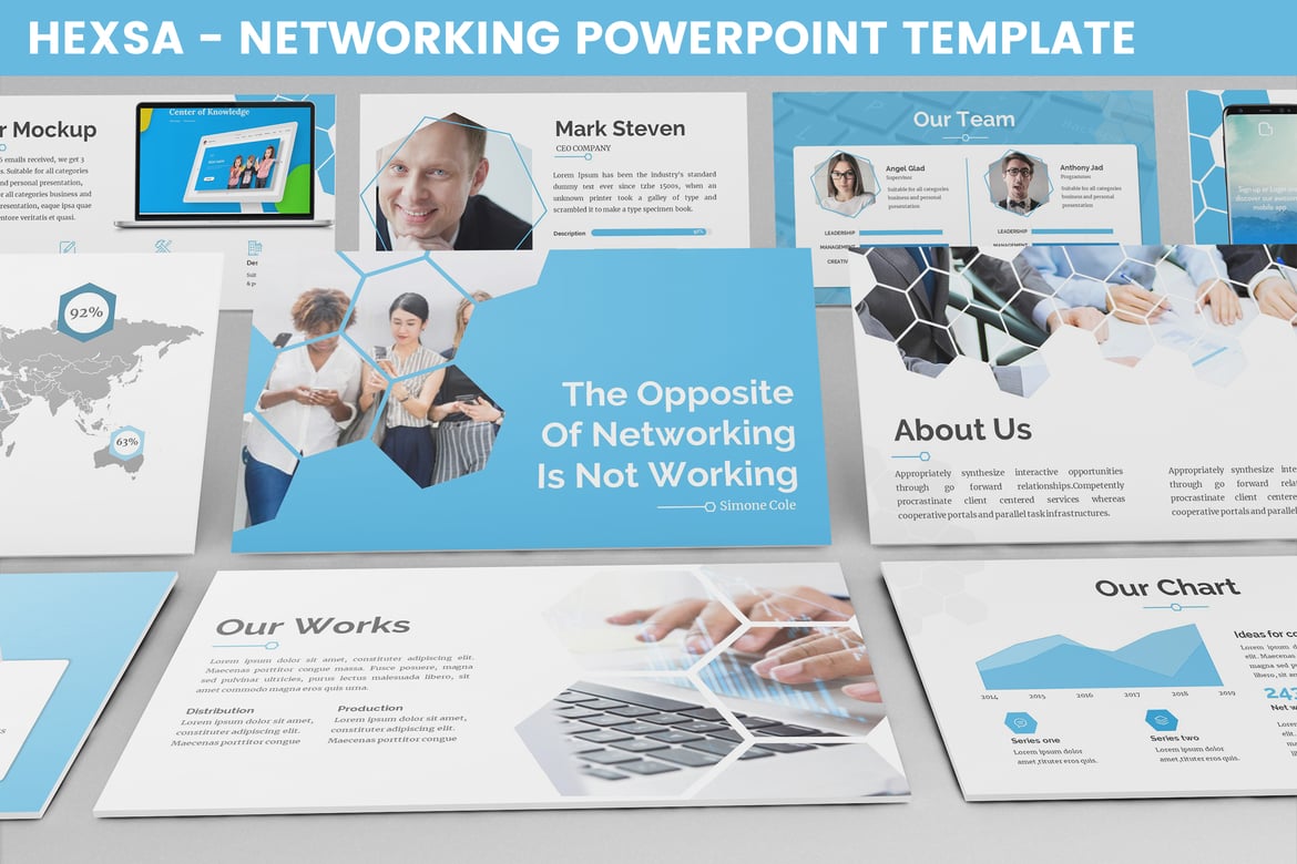 Template Powerpoint Hexsa - Solusi Presentasi Modern untuk Networking