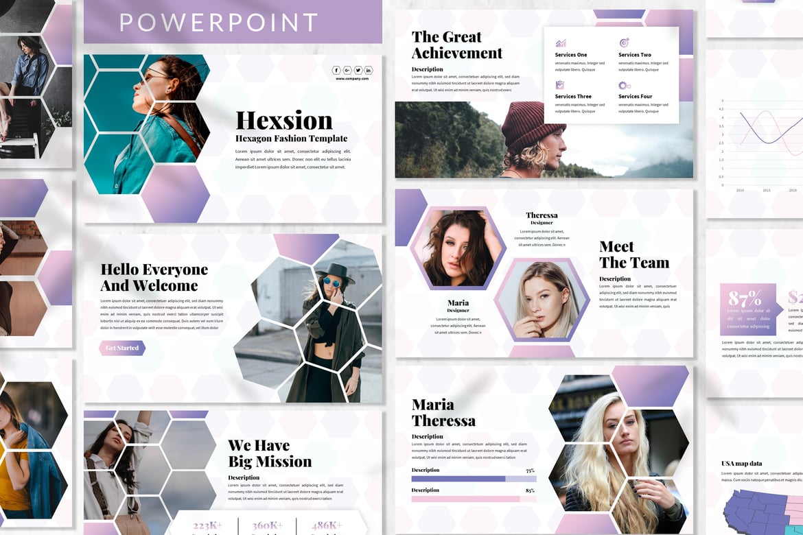 Hexsion - Template Presentasi Bisnis Modern untuk PowerPoint