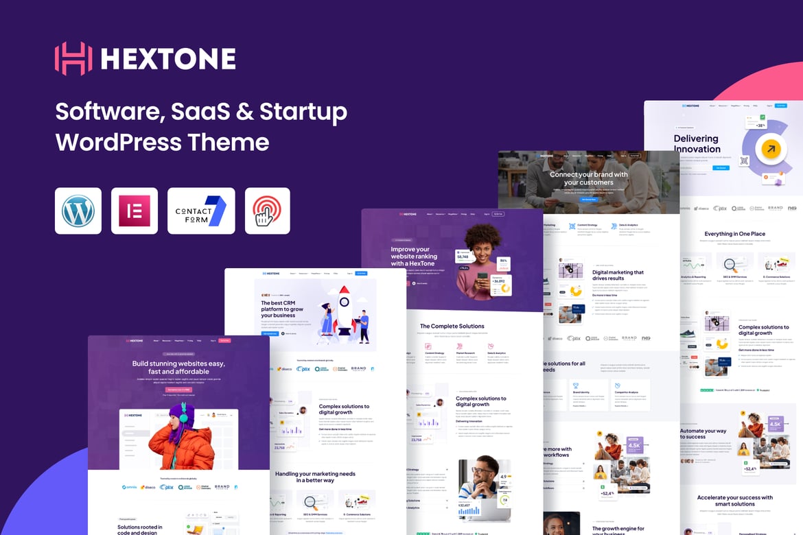 HexTone - Tema WordPress Premium untuk SaaS, Software, dan Startup