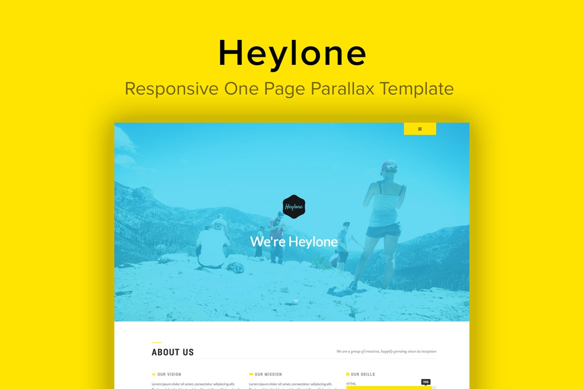 Heylone - Template Website Parallax Satu Halaman yang Responsif