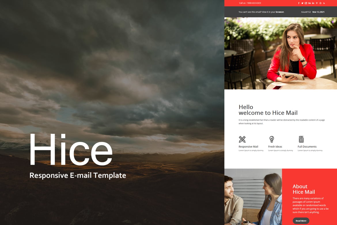 Hice Mail - Template E-mail Responsif yang Modern dan Menarik